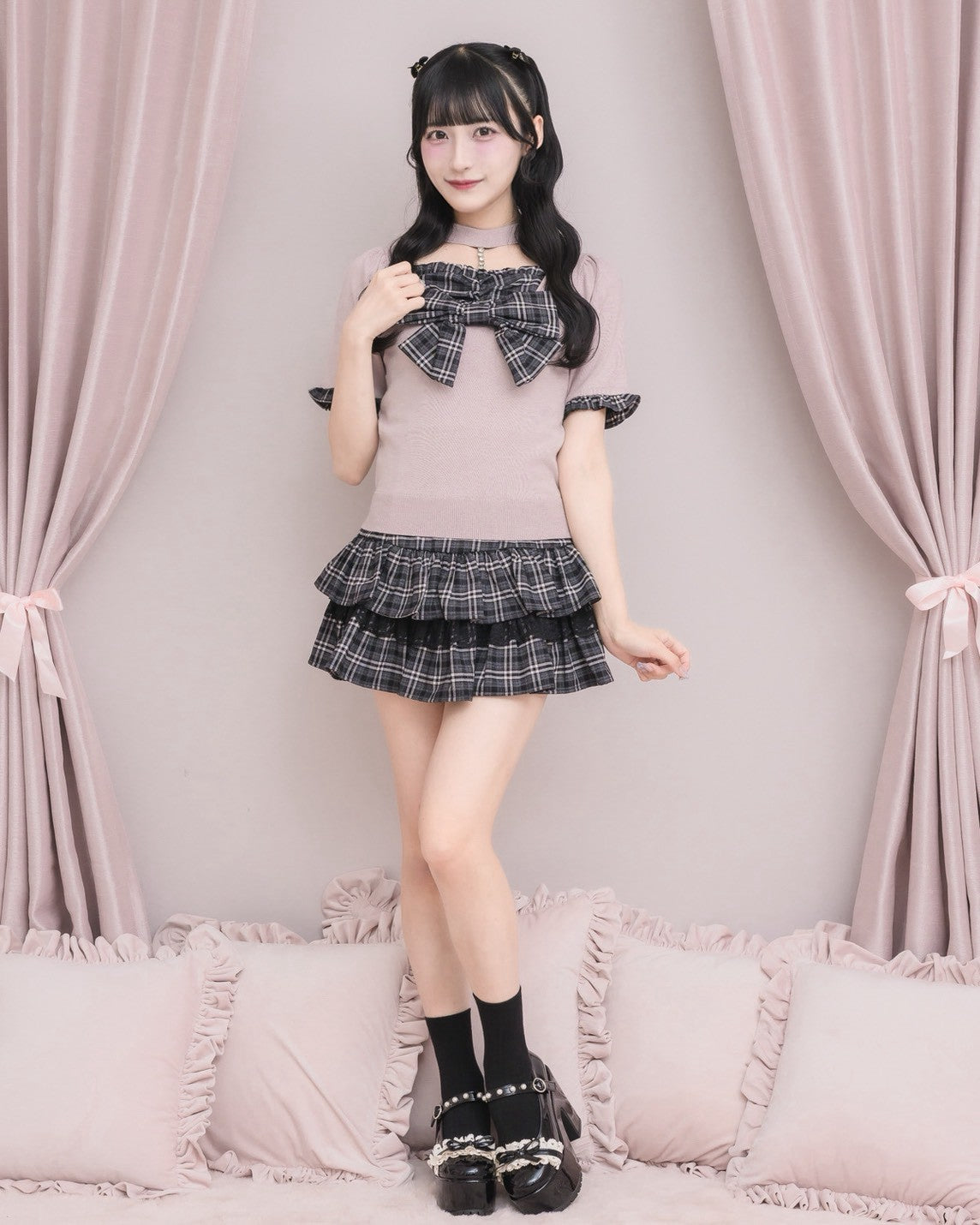 モデル身長：157cm/着用カラー：ピンク