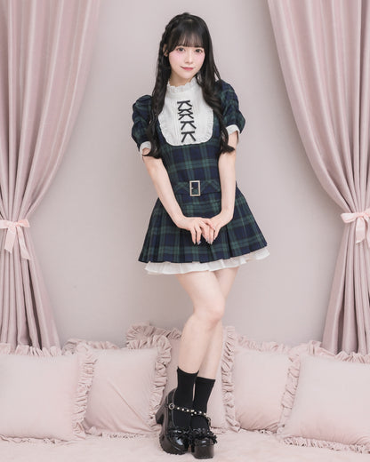 モデル身長：155cm/着用カラー：グリーンチェック