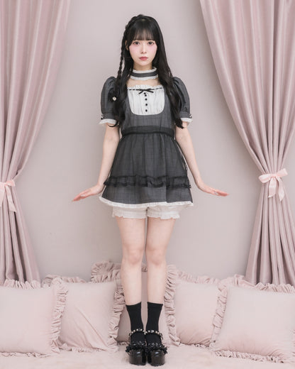 モデル身長155cm/着用カラー：ブラックチェック
