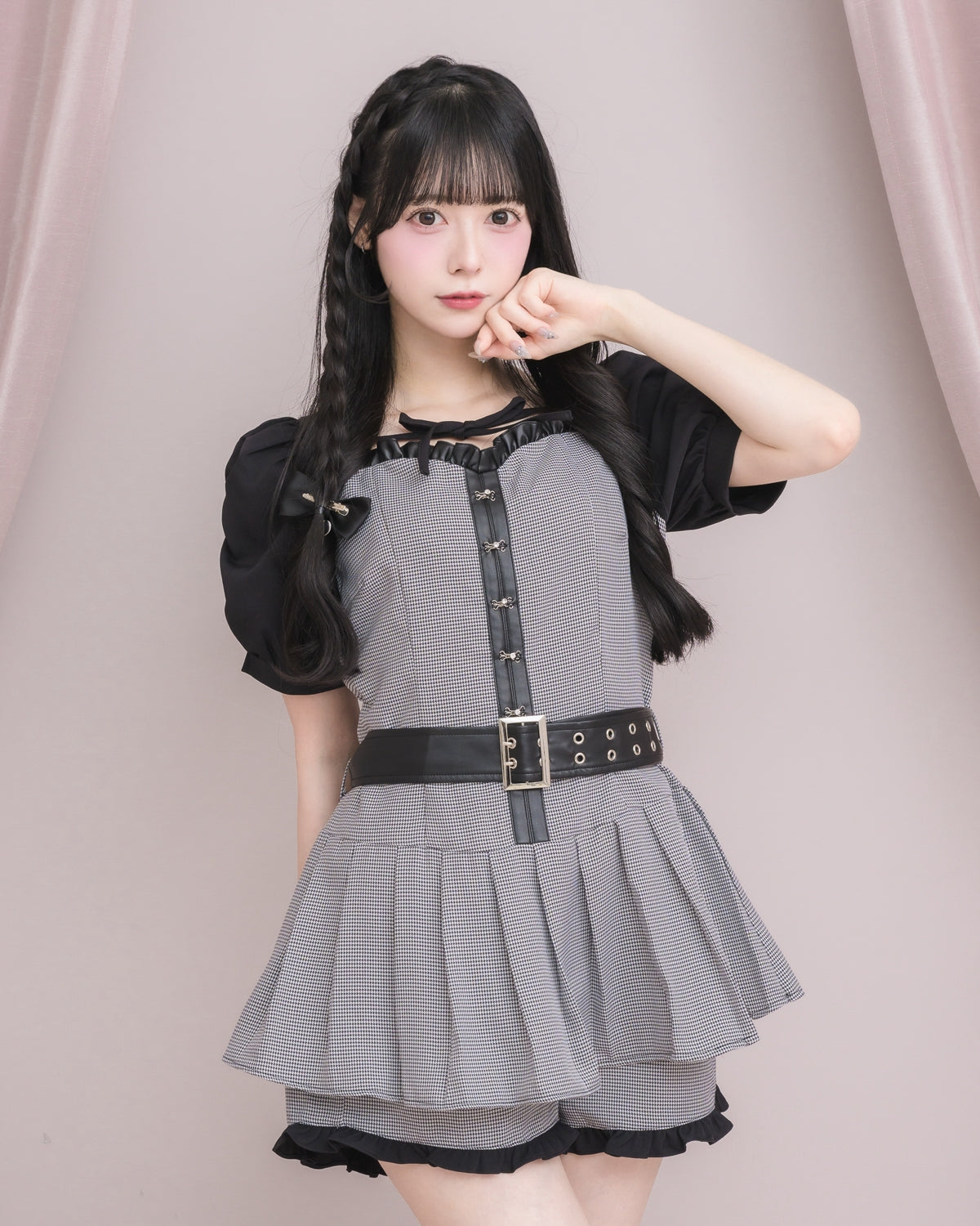 モデル身長：155cm/着用カラー：ブラックミックス