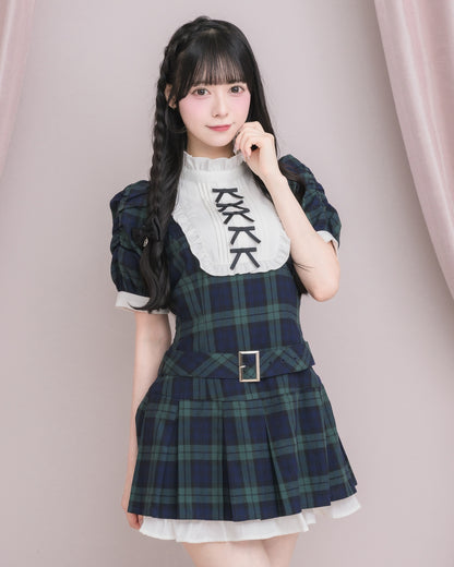 モデル身長：155cm/着用カラー：グリーンチェック