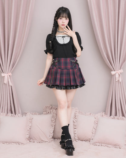 モデル身長：155cm/着用カラー：レッドチェック