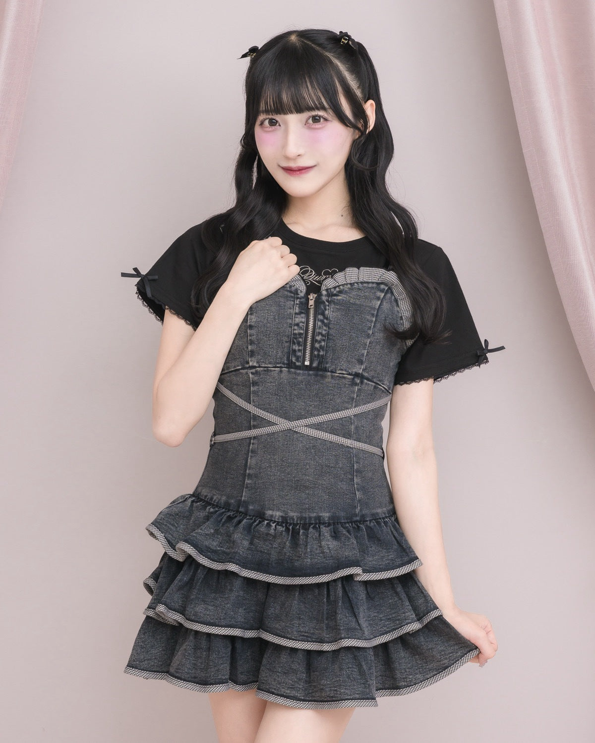 モデル身長：157cm/着用カラー：ギンガム