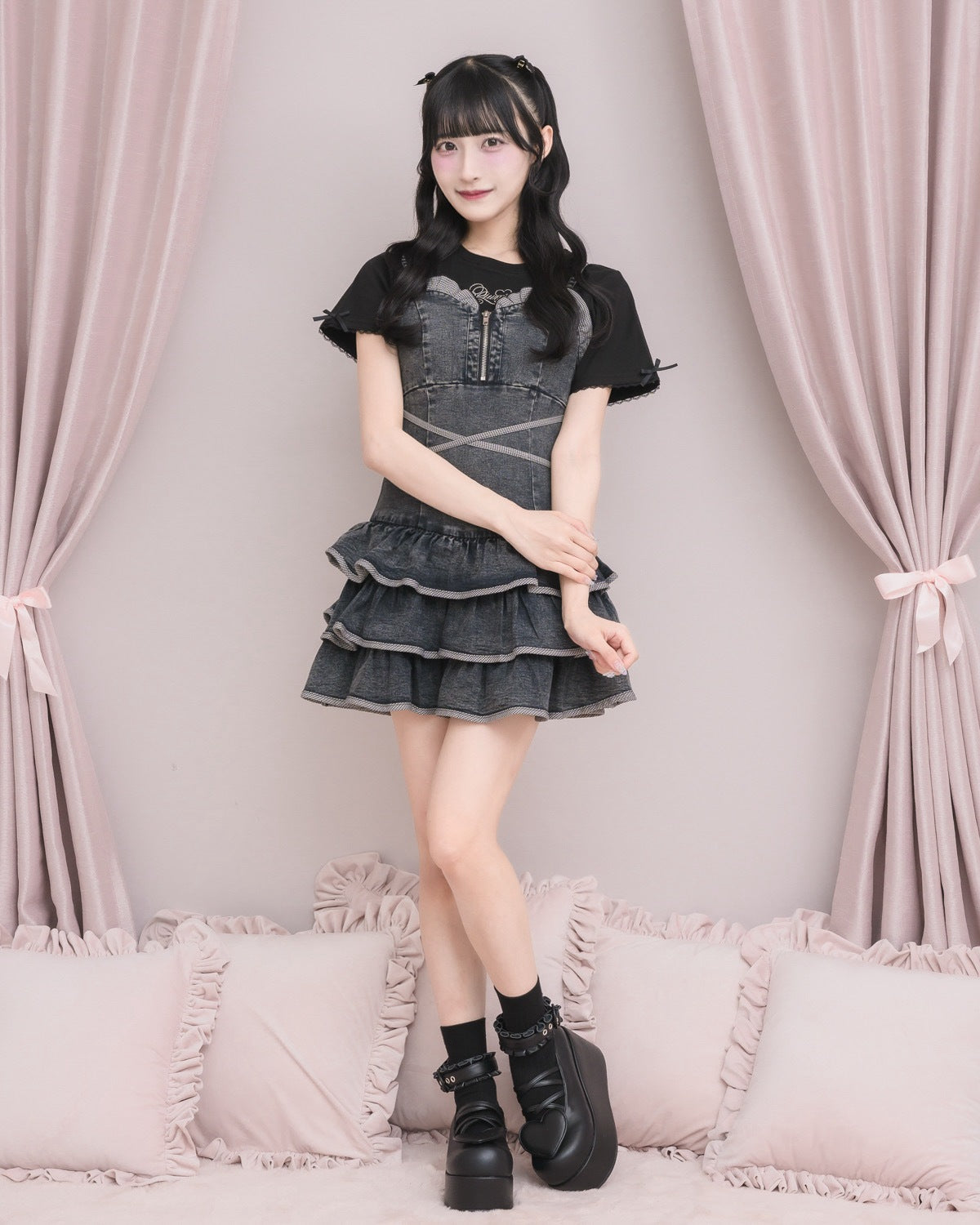 モデル身長：157cm/着用カラー：ギンガム