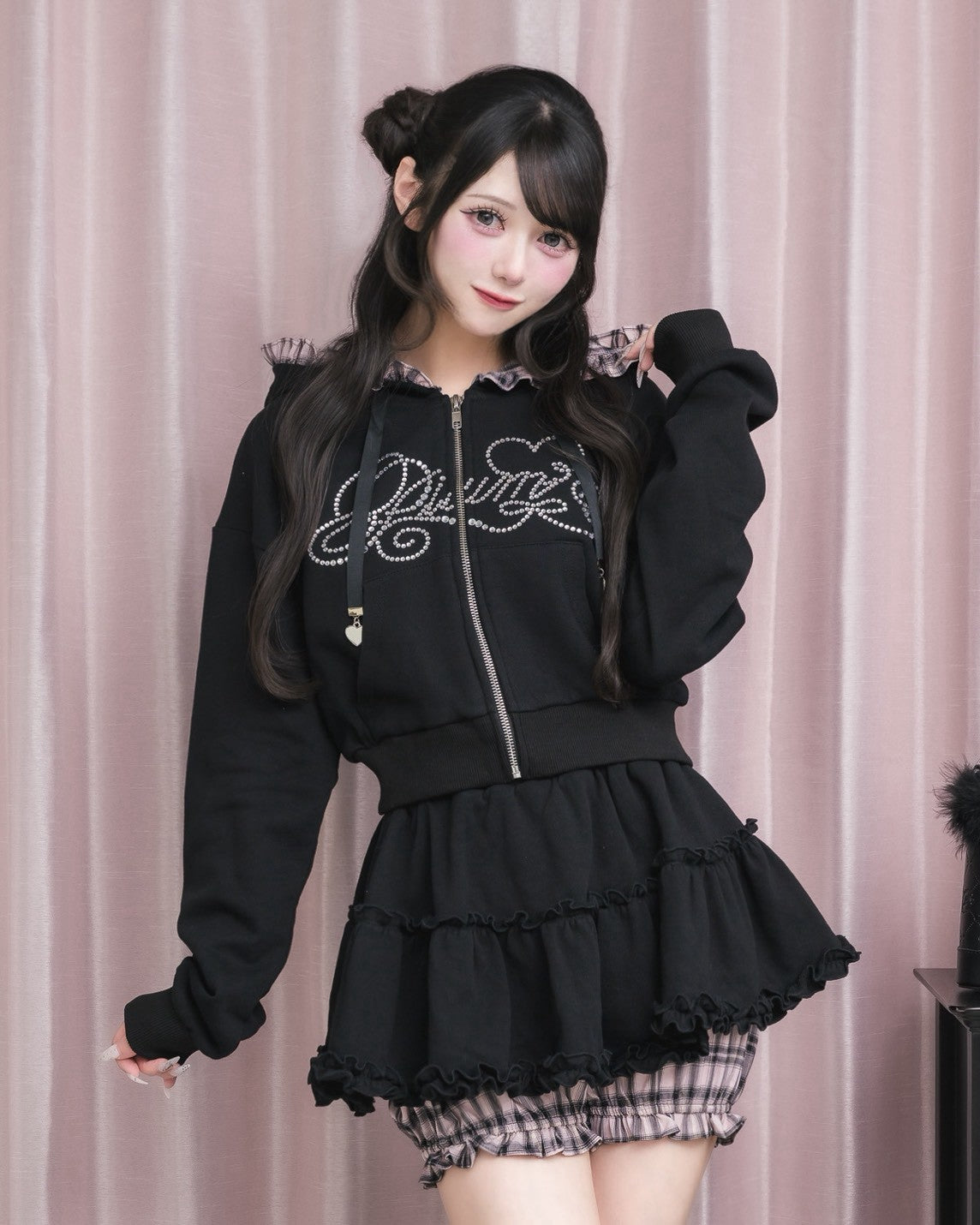 モデル身長：154cm/着用カラー:ブラック