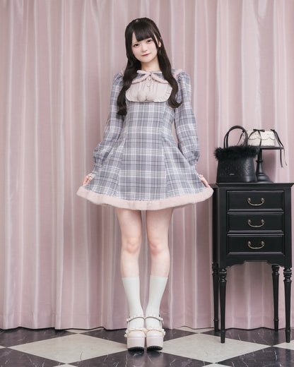 モデル身長：155cm/着用カラー:グレーチェック