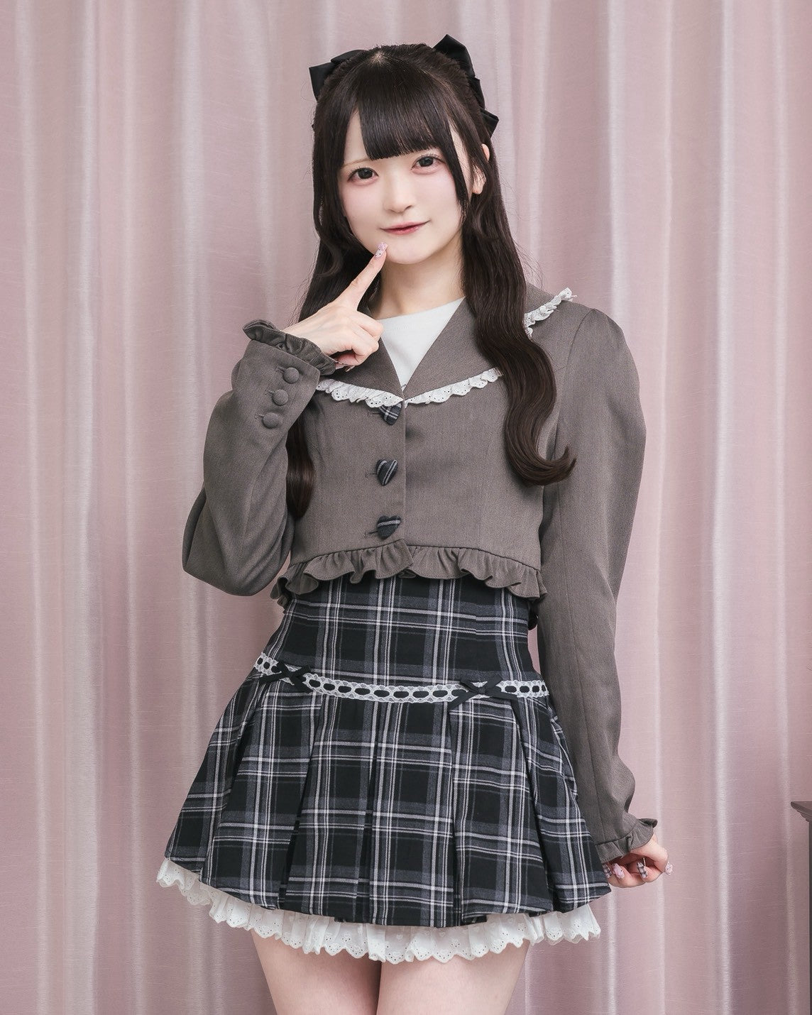 モデル身長：155cm/着用カラー:チャコール