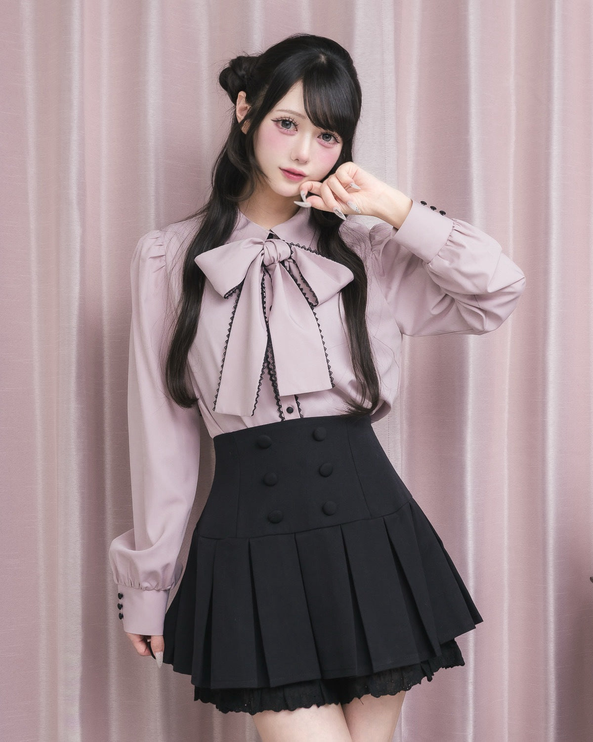 モデル身長：154cm/着用カラー:ピンク