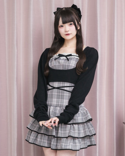 モデル身長：155cm/着用カラー:グレーチェック