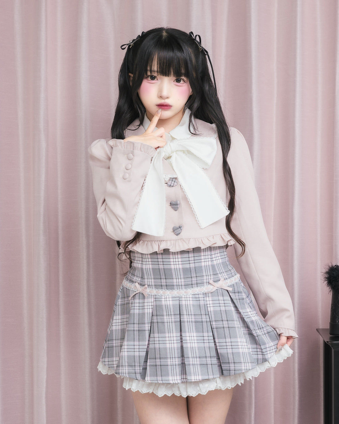 モデル身長：156cm/着用カラー:ピンク