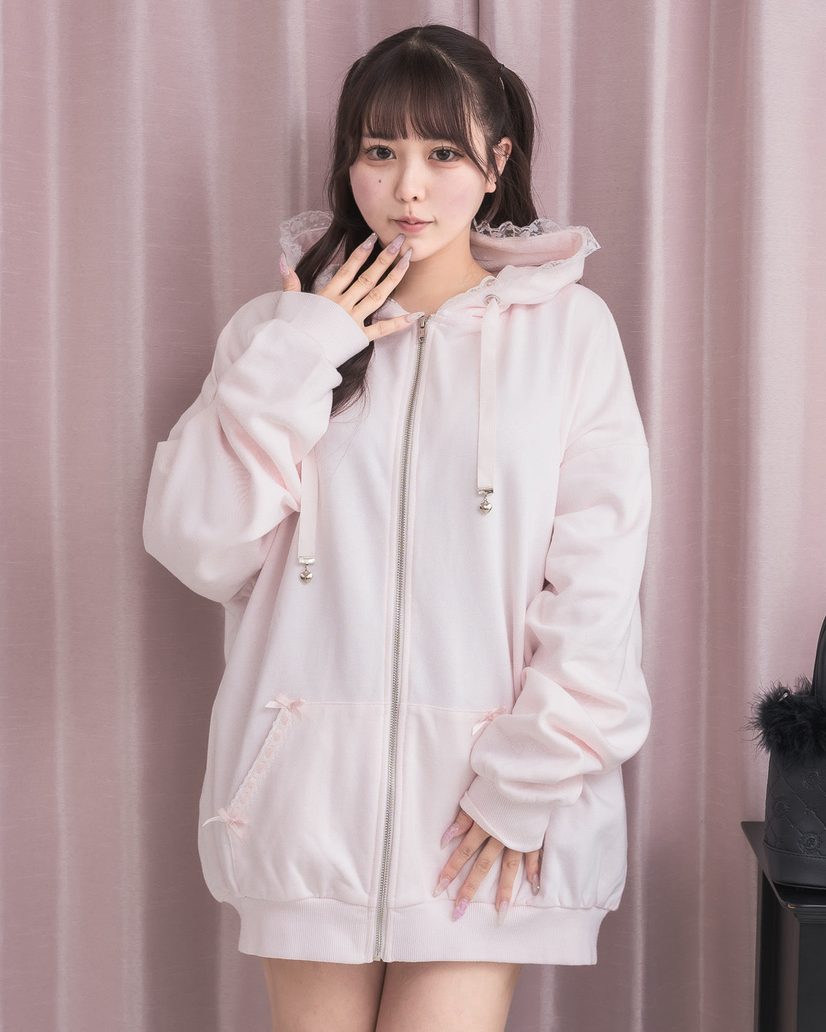 モデル身長：157cm/着用カラー：ピンク