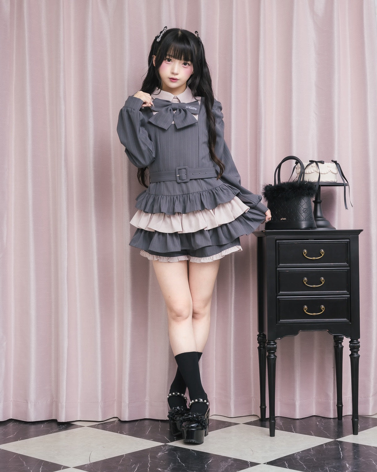 モデル身長：156cm/着用カラー：チャコール