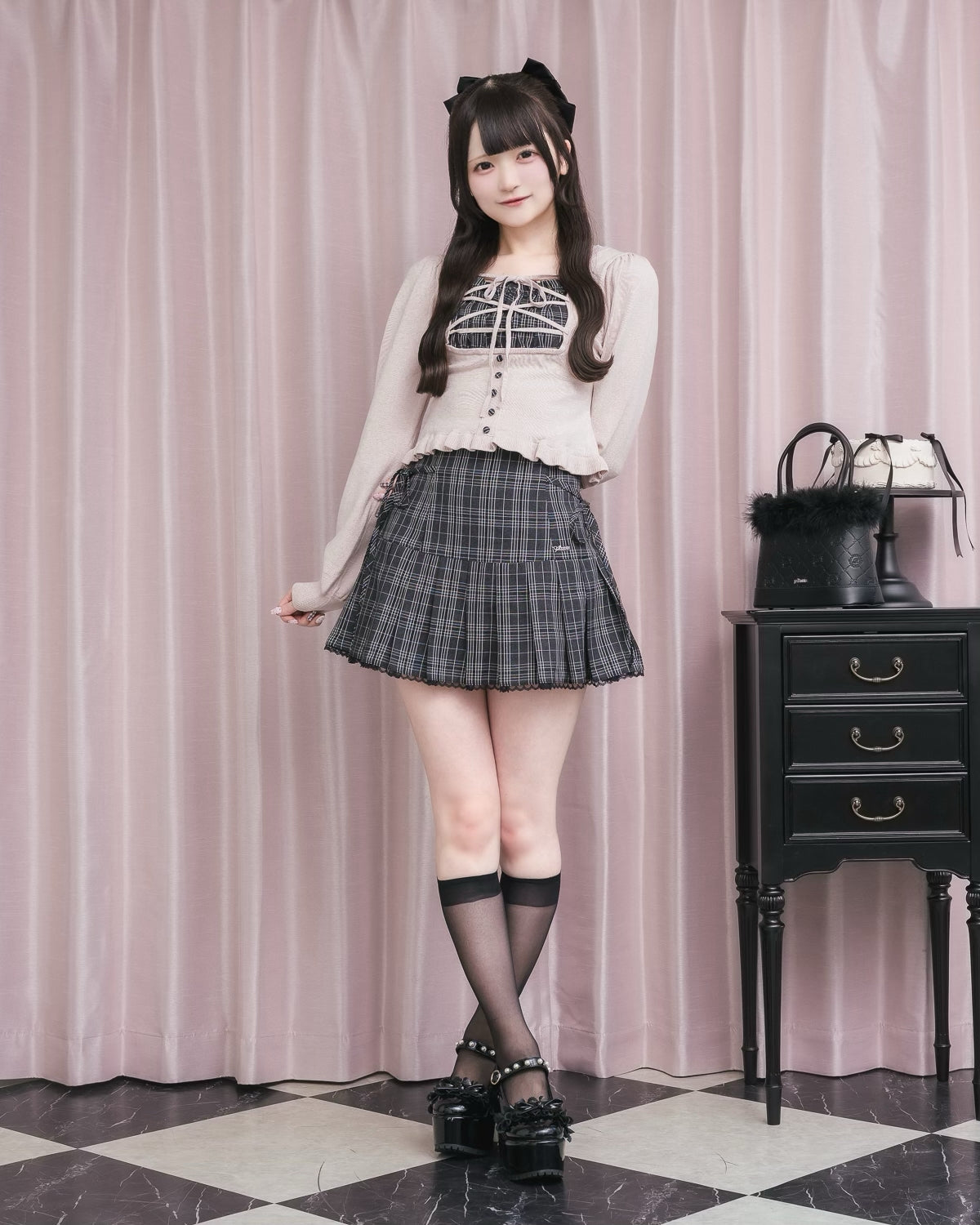 モデル身長：155cm/着用カラー：ピンク