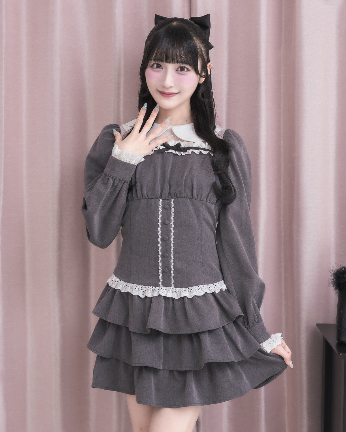 モデル身長：157cm/着用カラー:チャコール