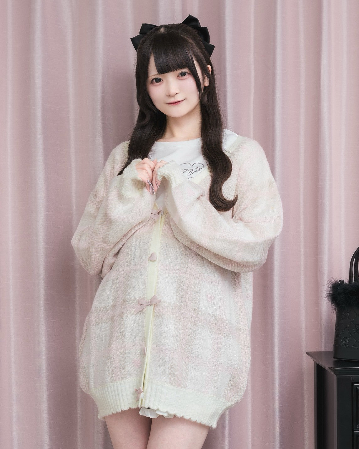 モデル身長：155cm/着用カラー：ホワイト
