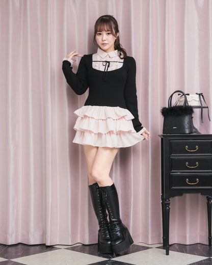 モデル身長：157cm/着用カラー：ブラック×ピンク