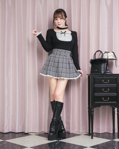 モデル身長：157cm/着用カラー：ブラックチェック