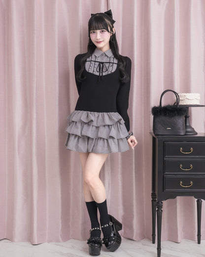 モデル身長：157cm/着用カラー：ブラック×ミックス