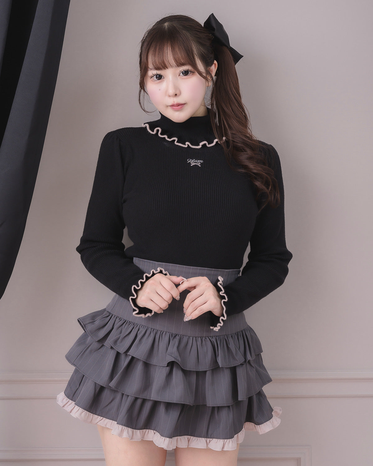 モデル身長：157cm/着用カラー：ブラック