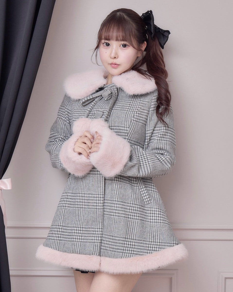 モデル身長：157cm/着用カラー：グレーチェック