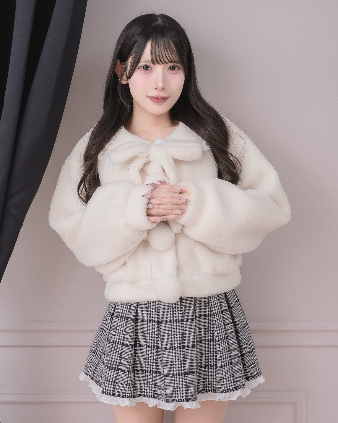 モデル身長：152cm/着用カラー：ホワイト