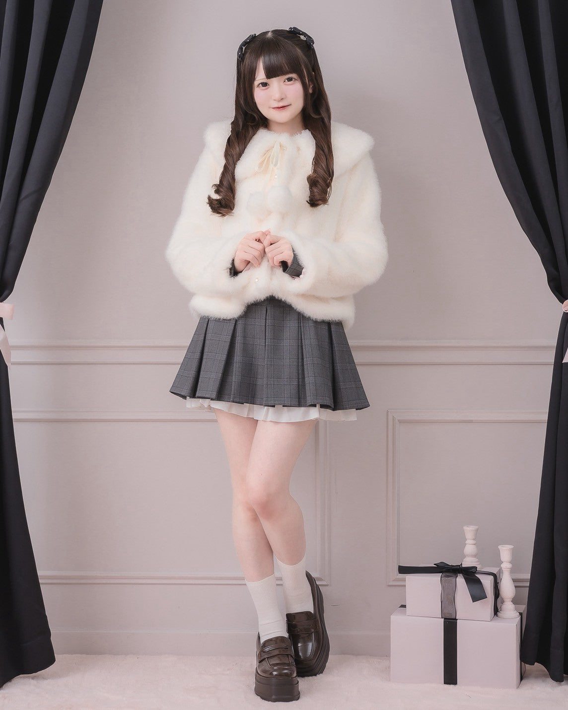 モデル身長：155cm/着用カラー：ピンク