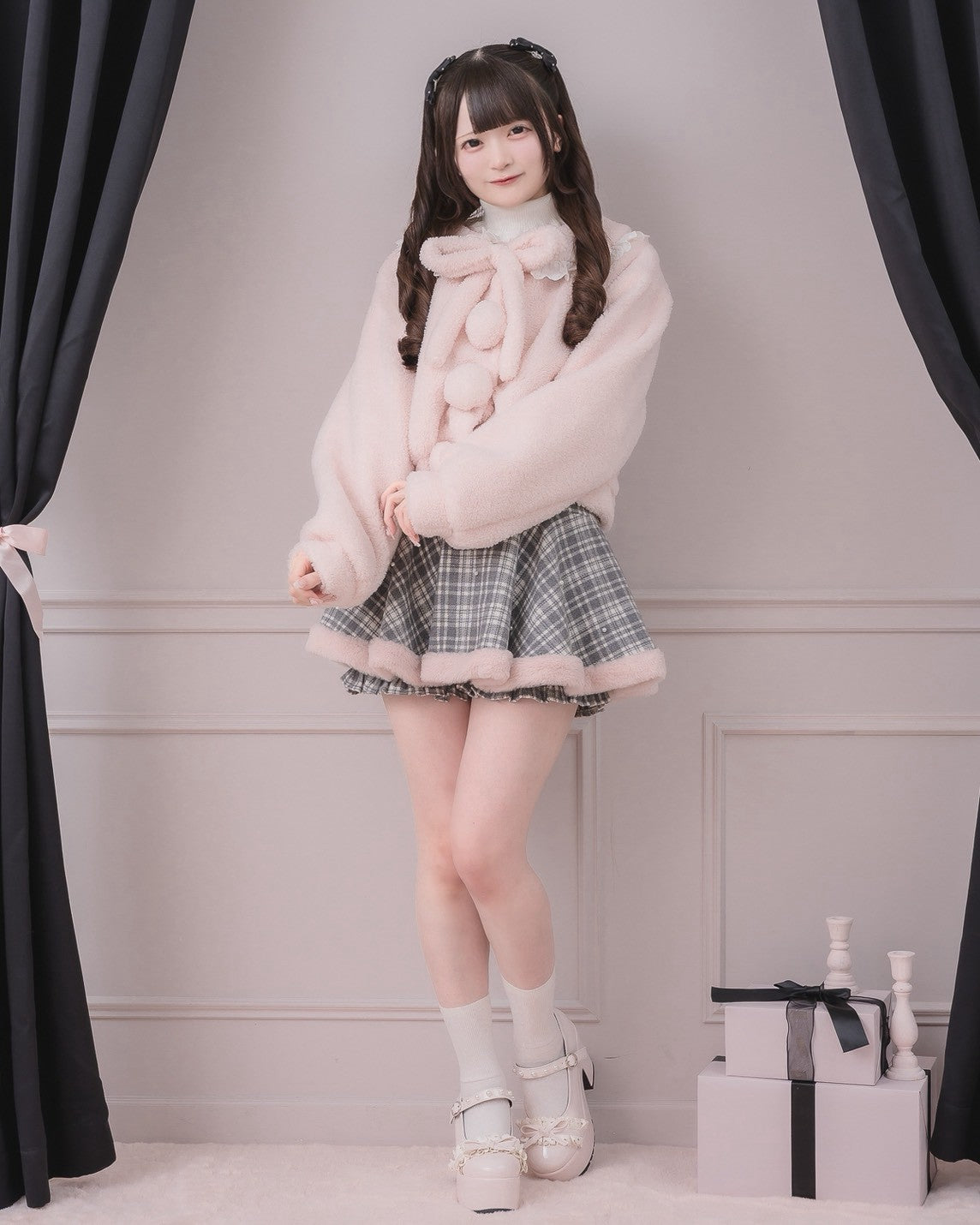 モデル身長：155cm/着用カラー：ピンク
