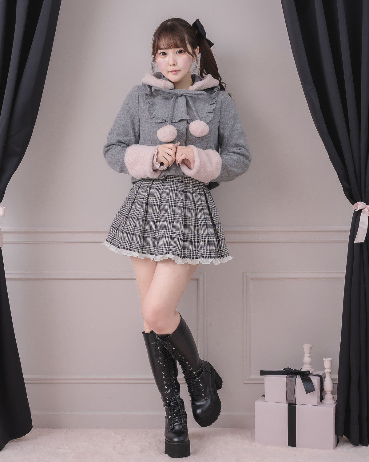 モデル身長：157cm/着用カラー：グレー