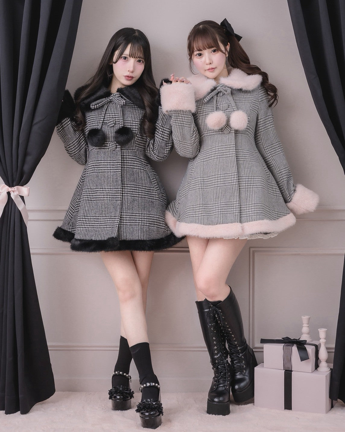 ファー付きフレアドーリーコート – pium