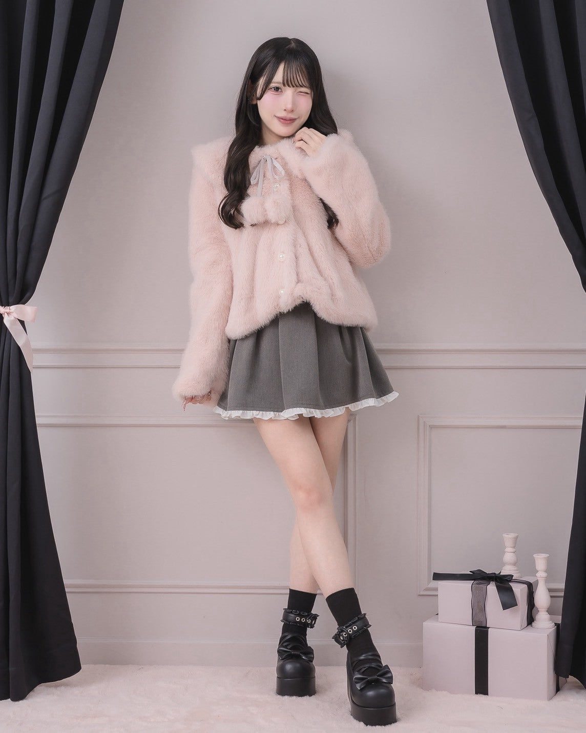モデル身長：152cm/着用カラー：ピンク