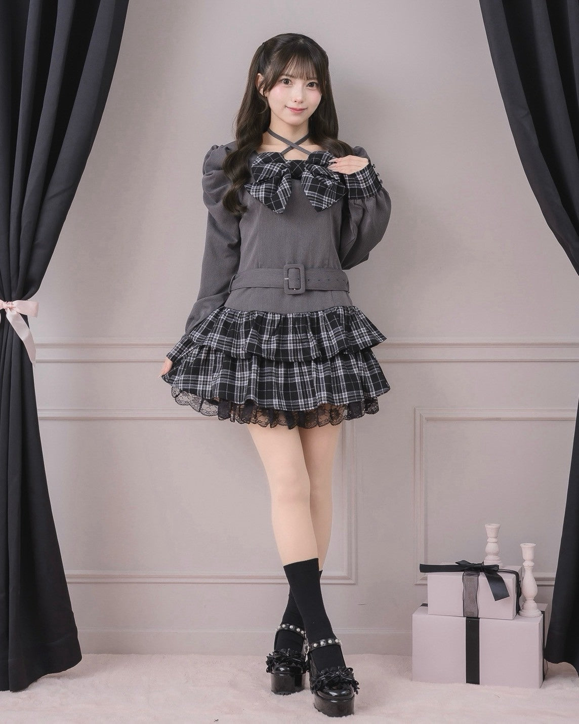 モデル身長：154cm/着用カラー：チャコール