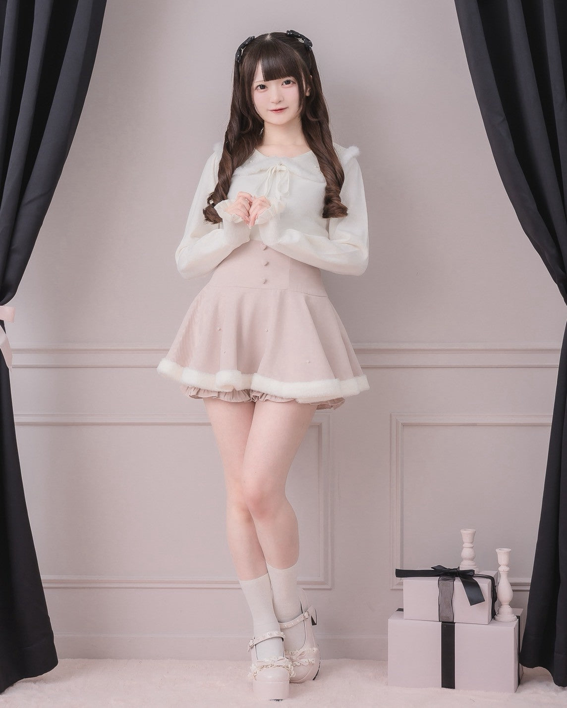 モデル身長：155cm/着用カラー：ピンク