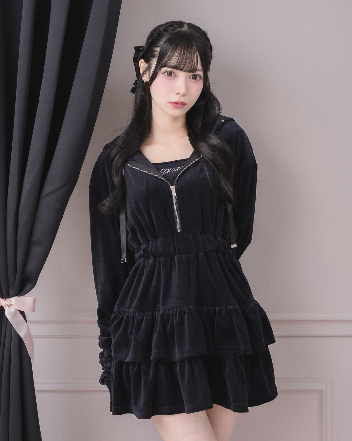 モデル身長：155cm/着用カラー：ブラック
