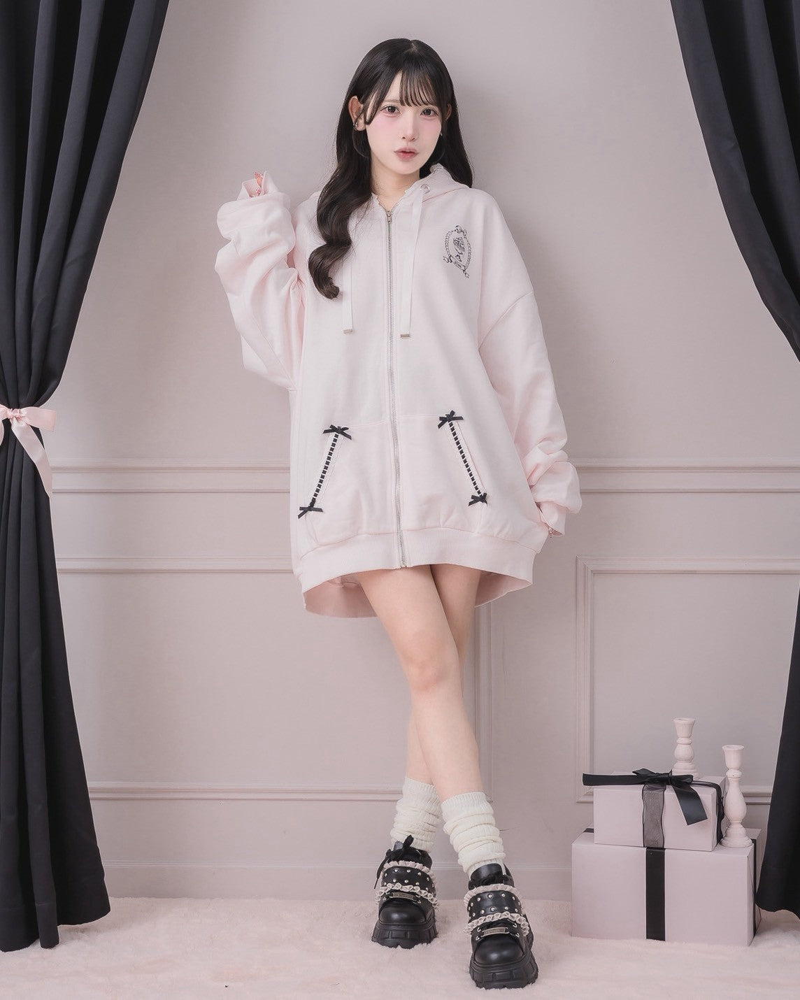 モデル身長：152cm/着用カラー：ピンク