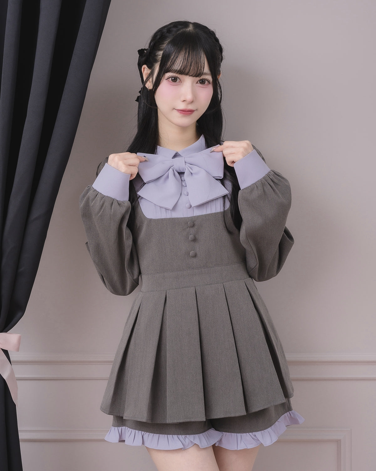 モデル身長：155cm/着用カラー：チャコール