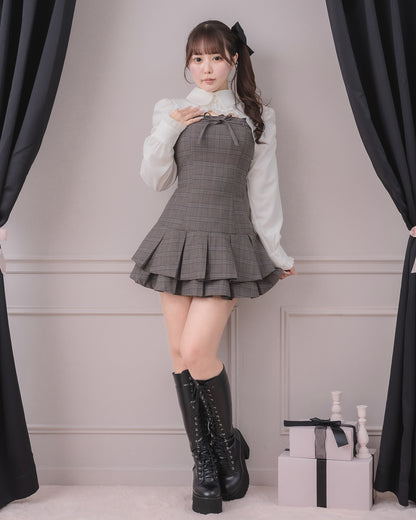 モデル身長：157cm/着用カラー：ブラウンチェック