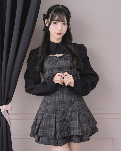 モデル身長：155cm/着用カラー：ブラックチェック