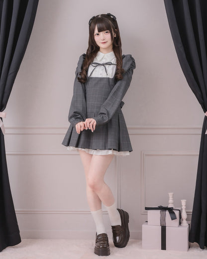 モデル身長：155cm/着用カラー：グレーチェック