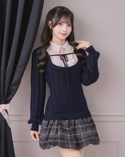 モデル身長：154cm/着用カラー：ネイビー