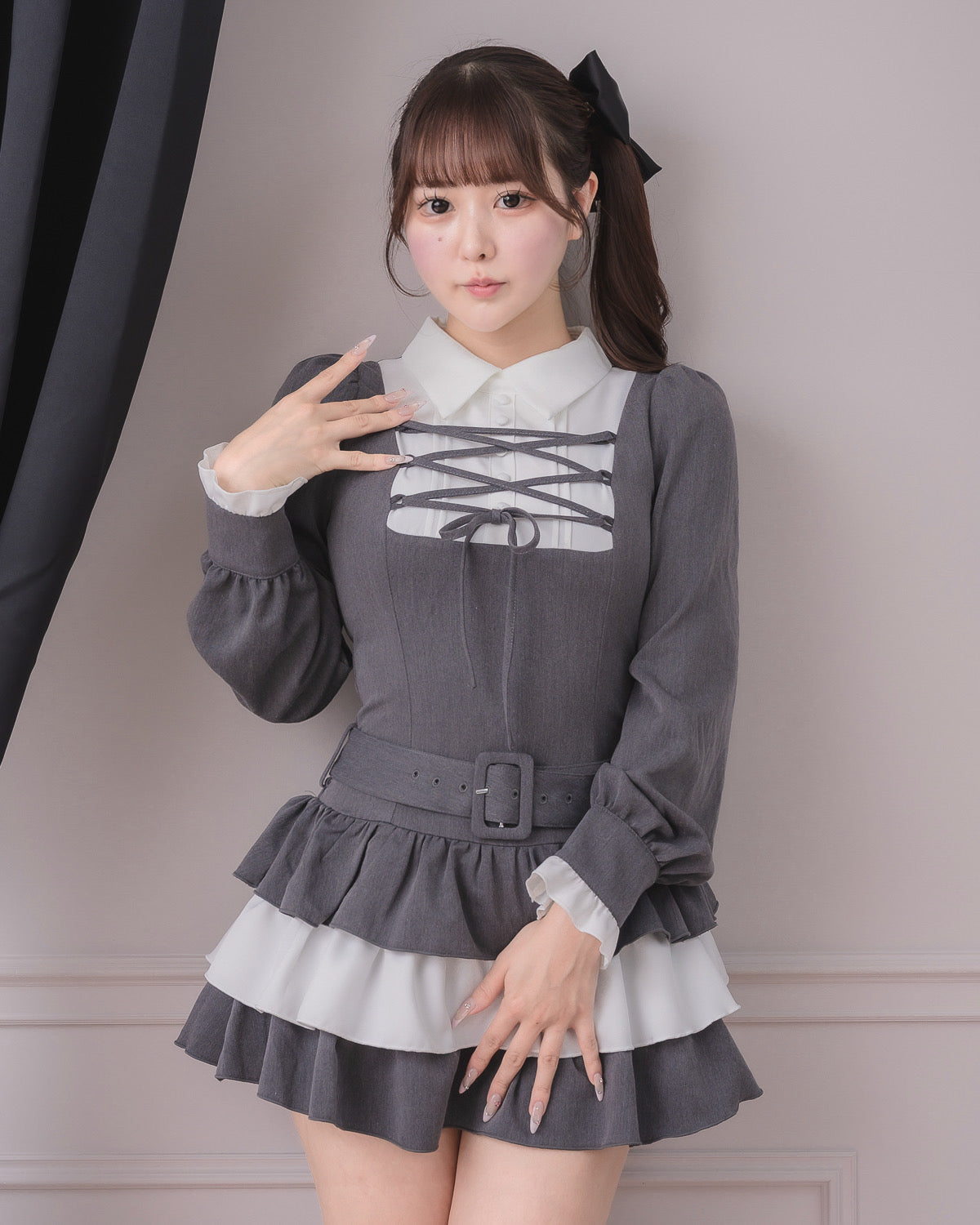 モデル身長：157cm/着用カラー：チャコール