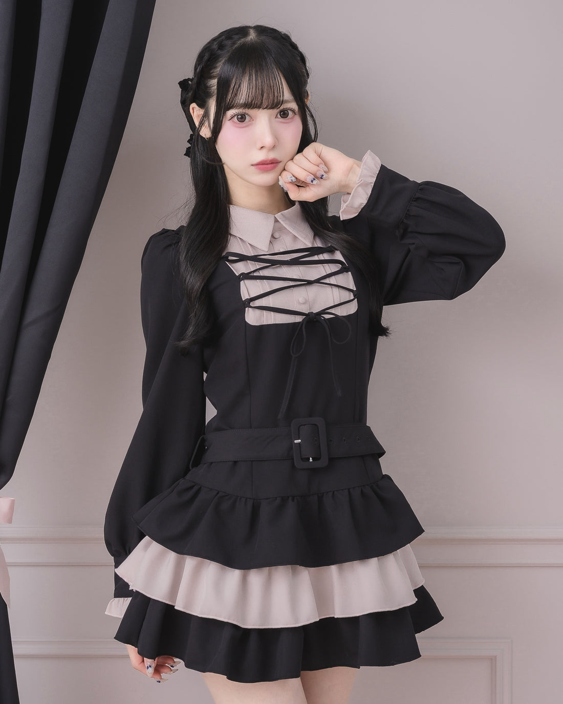 モデル身長：155cm/着用カラー：ブラック