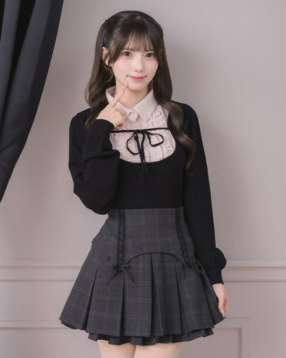 モデル身長：154cm/着用カラー：ブラック×ピンク