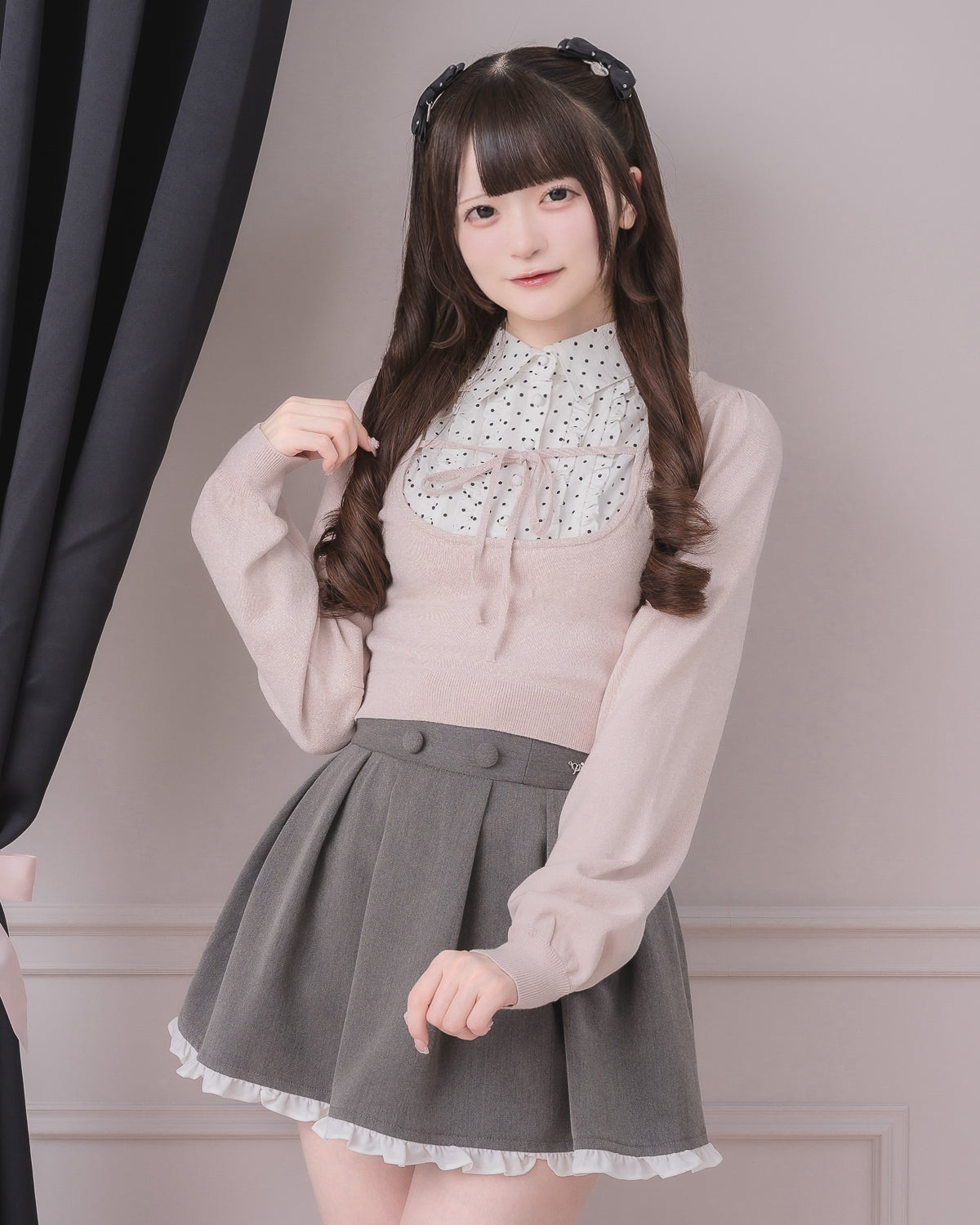 モデル身長：155cm/着用カラー：ピンク