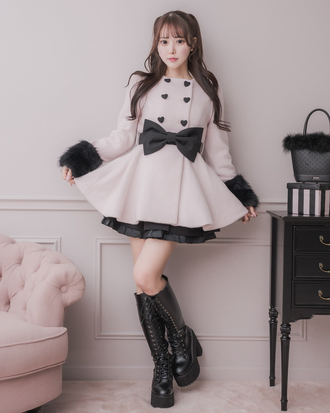 モデル身長:157cm/着用カラー:ピンク