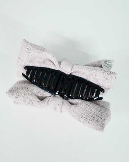 ビッグリボンツイードヘアクリップ