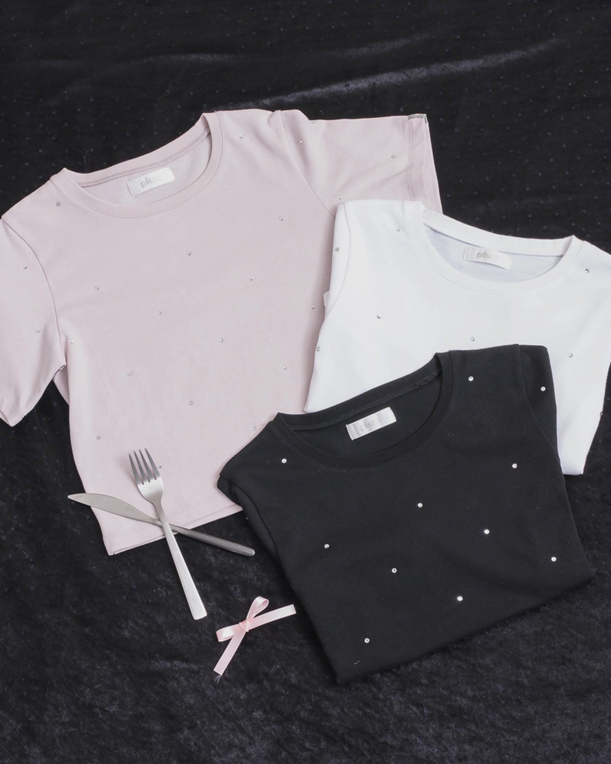 ラインストーンTシャツ