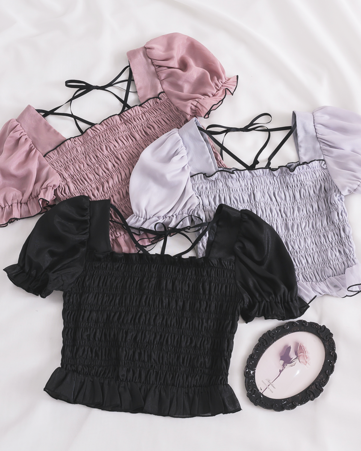 シアーラメシャーリングブラウス