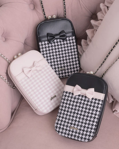 フロントリボン千鳥柄フォンホルダー