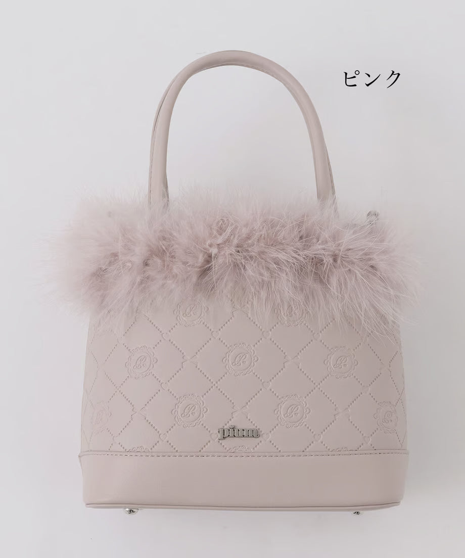 piumモノグラムファーバッグ