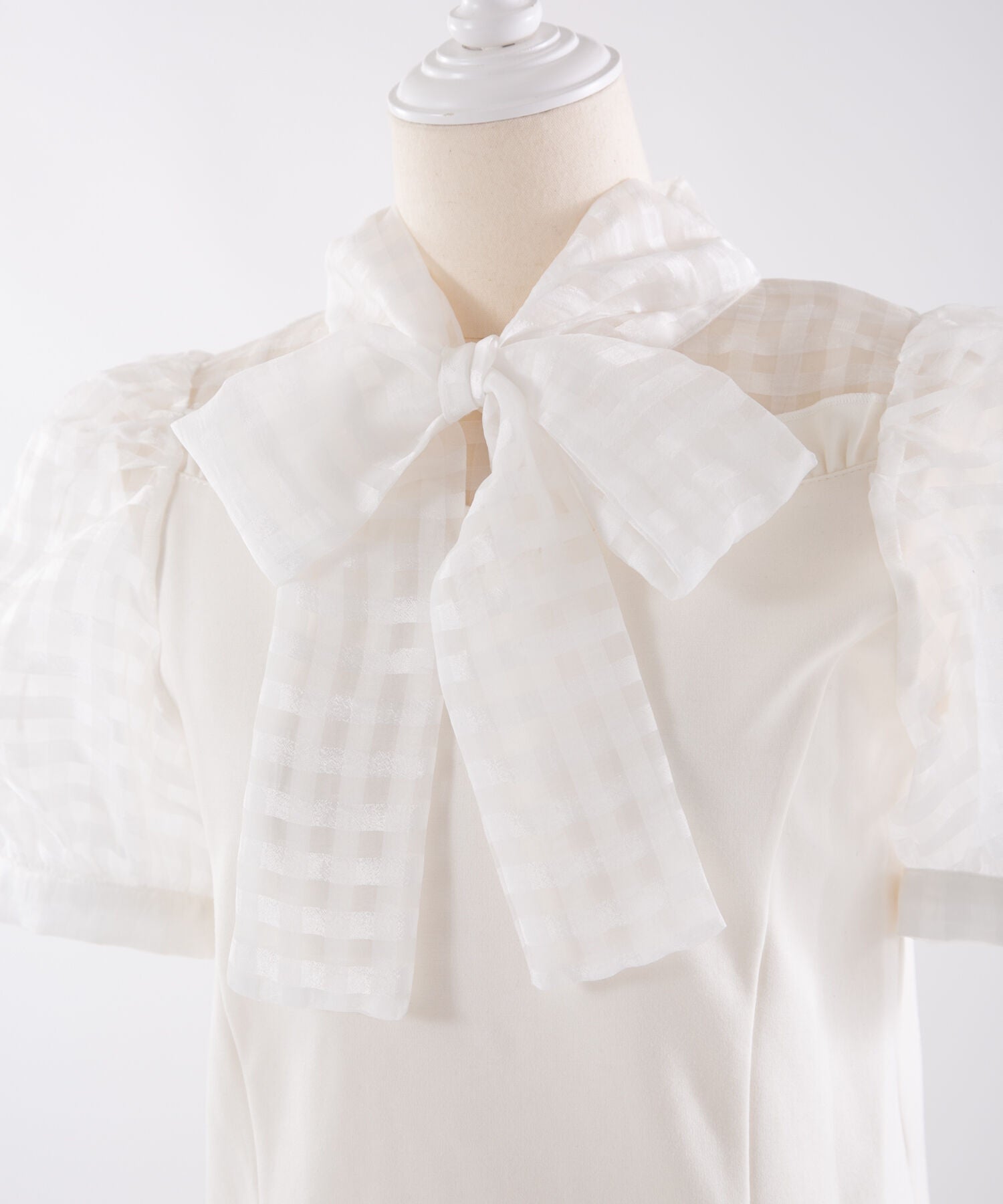 シアーギンガムビックリボンカットソー